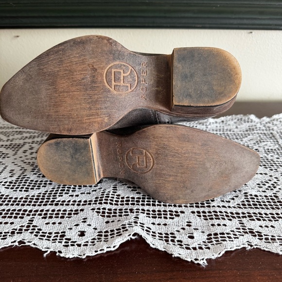 ROPER Short Stuff Fashion Western Booties Cowgirl Boots Grey Snip Toe Womens 7 - Picture 4 of 7